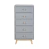 Vintage-Kommode mit 5 Schubladen, blau-grau